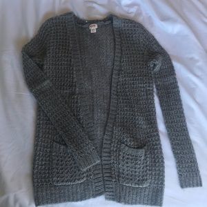 Gray Fuzzy Cardigan